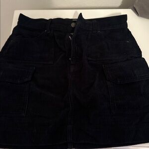 Topshop Black Corduroy Skirt